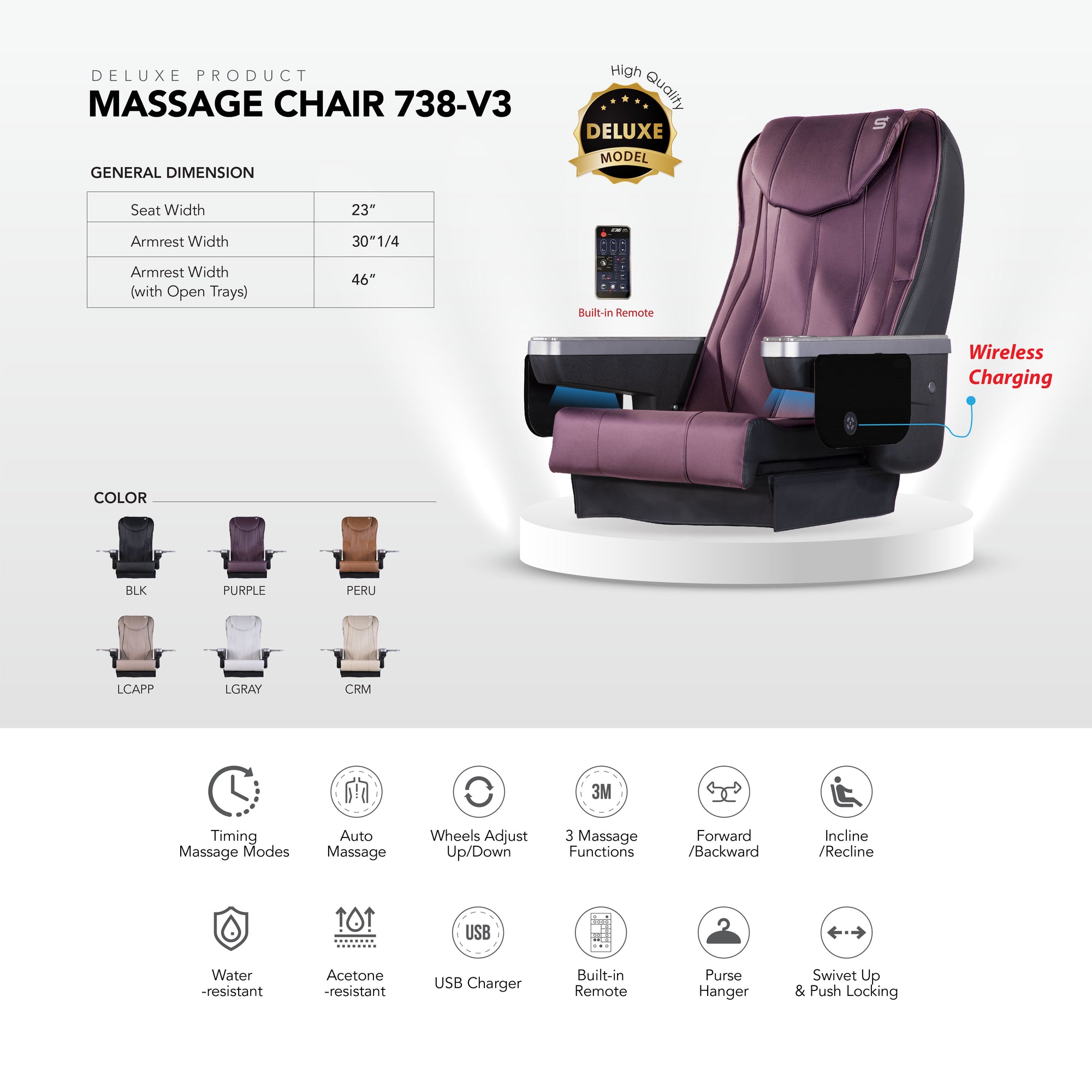 Pedicure Massage Chair 738-V3 - New Star Spa &amp; Furniture Corp.