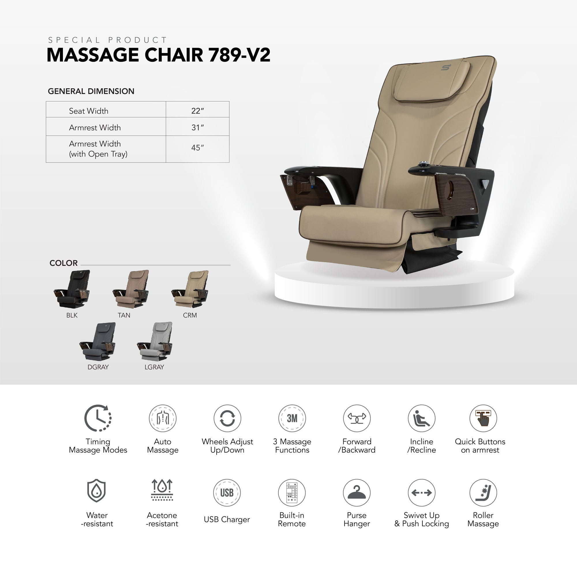 Pedicure Massage Chair 789-V2 - New Star Spa & Furniture Corp.