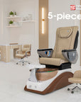 IQ-A3 White/Light Teak Tub - New Star Spa & Furniture Corp.