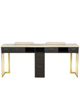 Luna Double Nail Table - Include 1 Cabinet