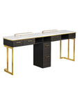 Luna Double Nail Table - Include 1 Cabinet