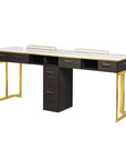 Luna Double Nail Table - Include 1 Cabinet