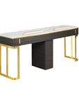 Luna Double Nail Table - Include 1 Cabinet