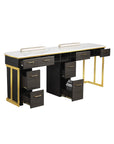 Luna Double Nail Table - Include 2 Cabinet