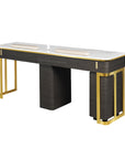 Luna Double Nail Table - Include 2 Cabinet