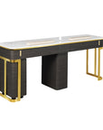 Luna Double Nail Table - Include 2 Cabinet