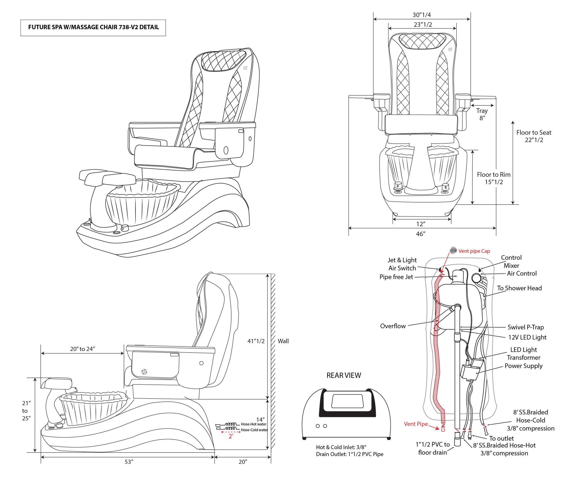 Future Spa - White/Black Tub - New Star Spa & Furniture Corp.