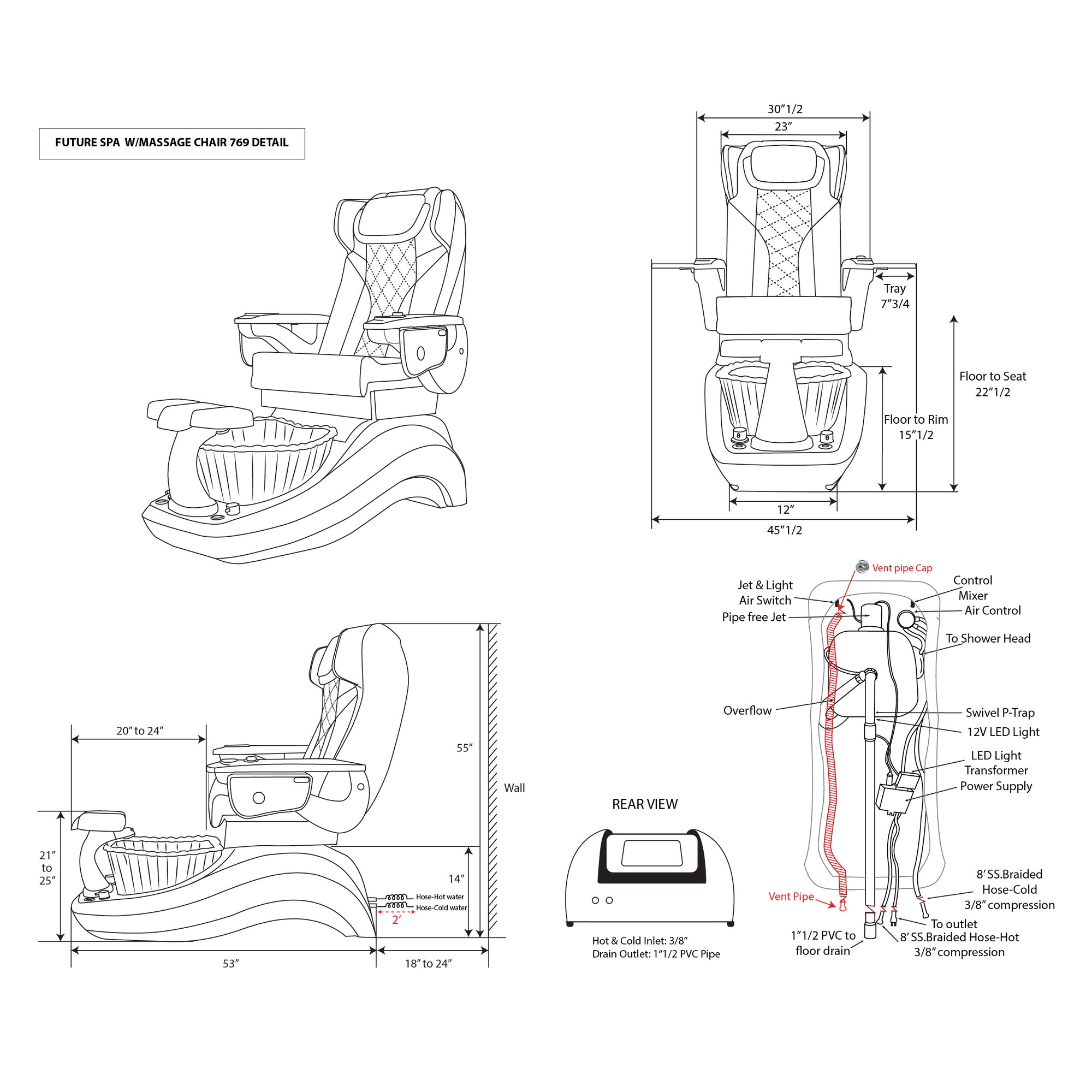 Future Spa - White/Black Tub - New Star Spa &amp; Furniture Corp.