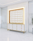 K 2-in-1 Cabinet w/Inox Divider w/Frame Lightbox - 68" - New Star Spa & Furniture Corp.
