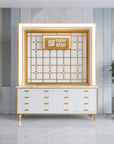 K 2-in-1 Cabinet w/Inox Divider w/Frame Lightbox (Custom Logo) - 68" - New Star Spa & Furniture Corp.