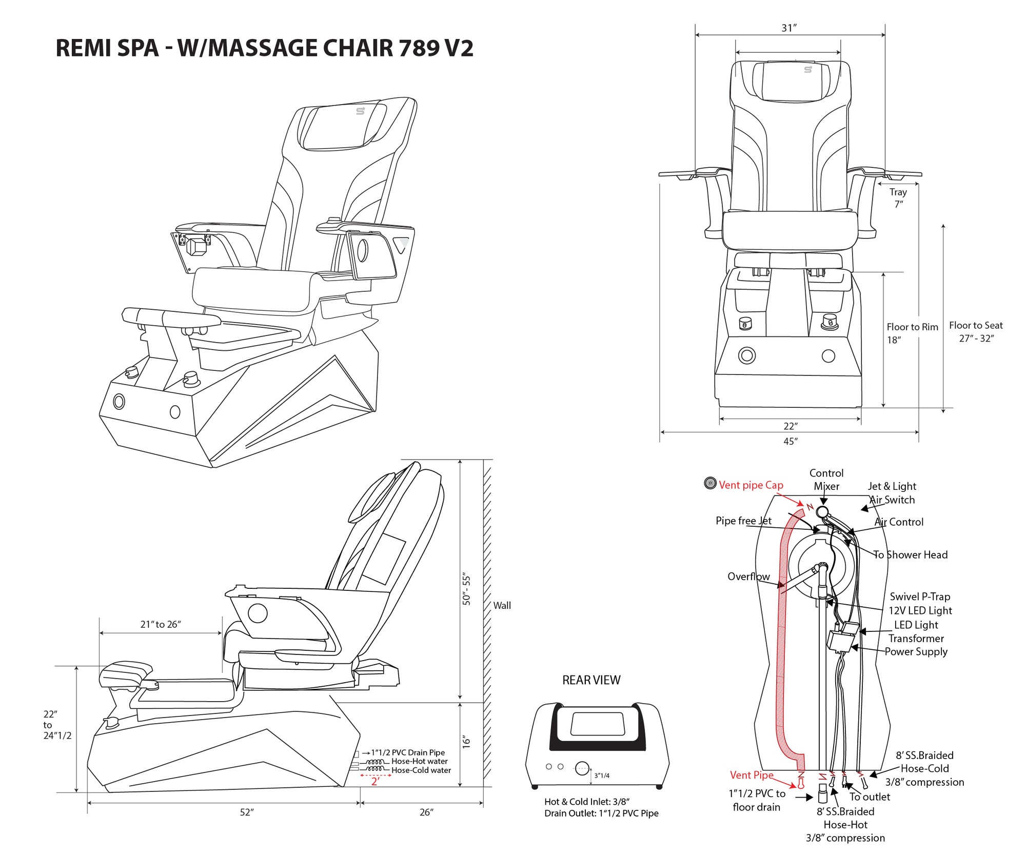 Remi - Gray Tub - New Star Spa &amp; Furniture Corp.