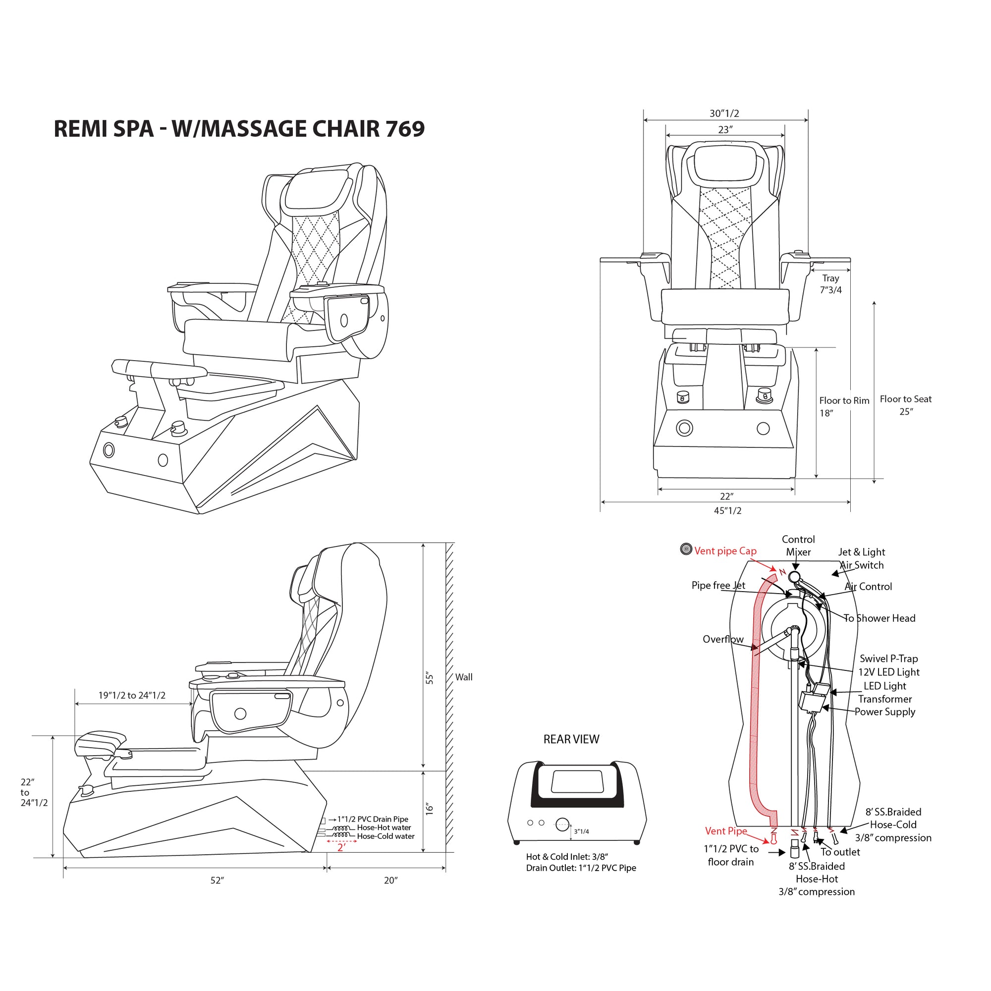 Remi - Gray Tub - New Star Spa & Furniture Corp.