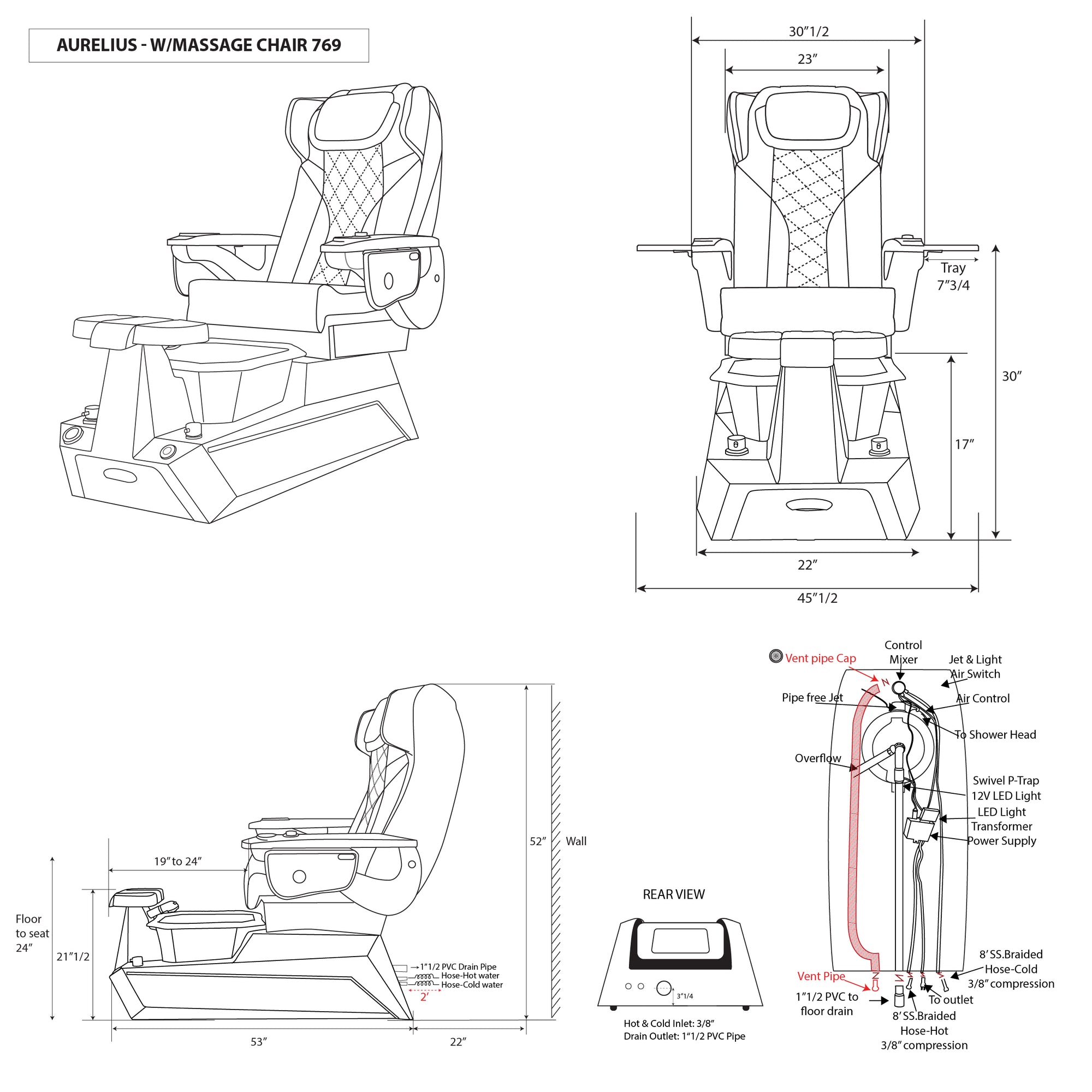Aurelius - Silver Tub - New Star Spa &amp; Furniture Corp.