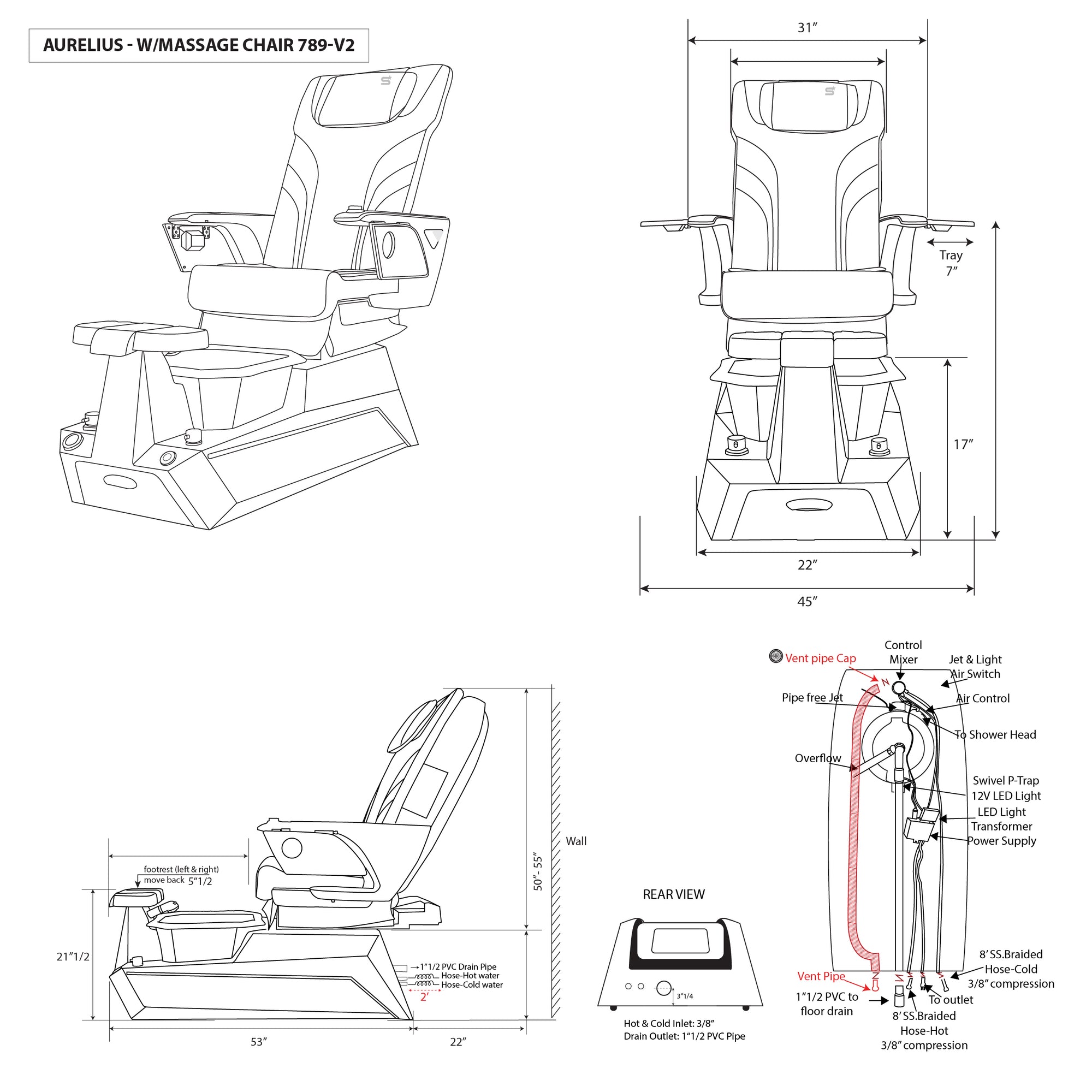 Aurelius - Oyster Gray Tub - New Star Spa &amp; Furniture Corp.