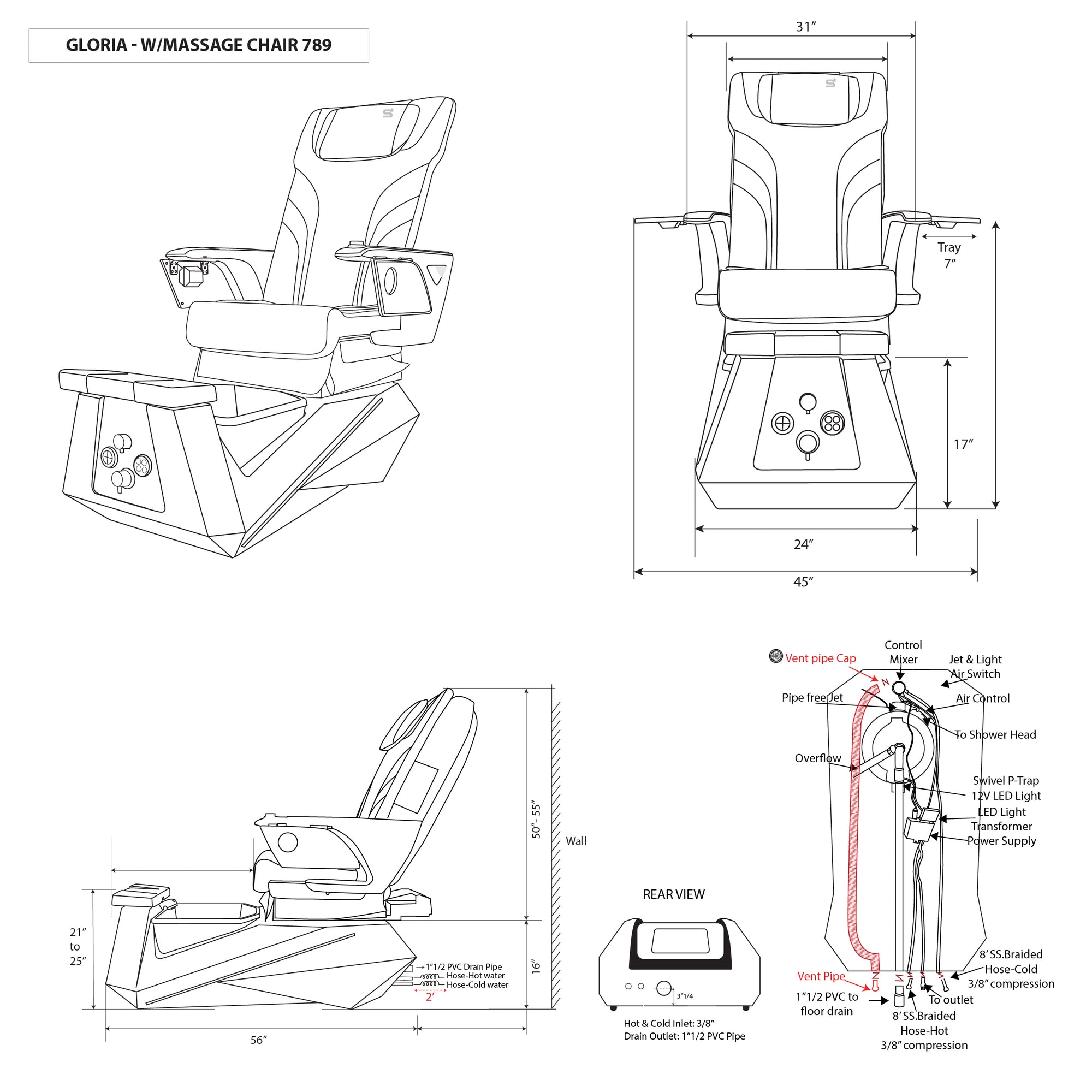 Gloria - Oyster Gray Tub - New Star Spa &amp; Furniture Corp.