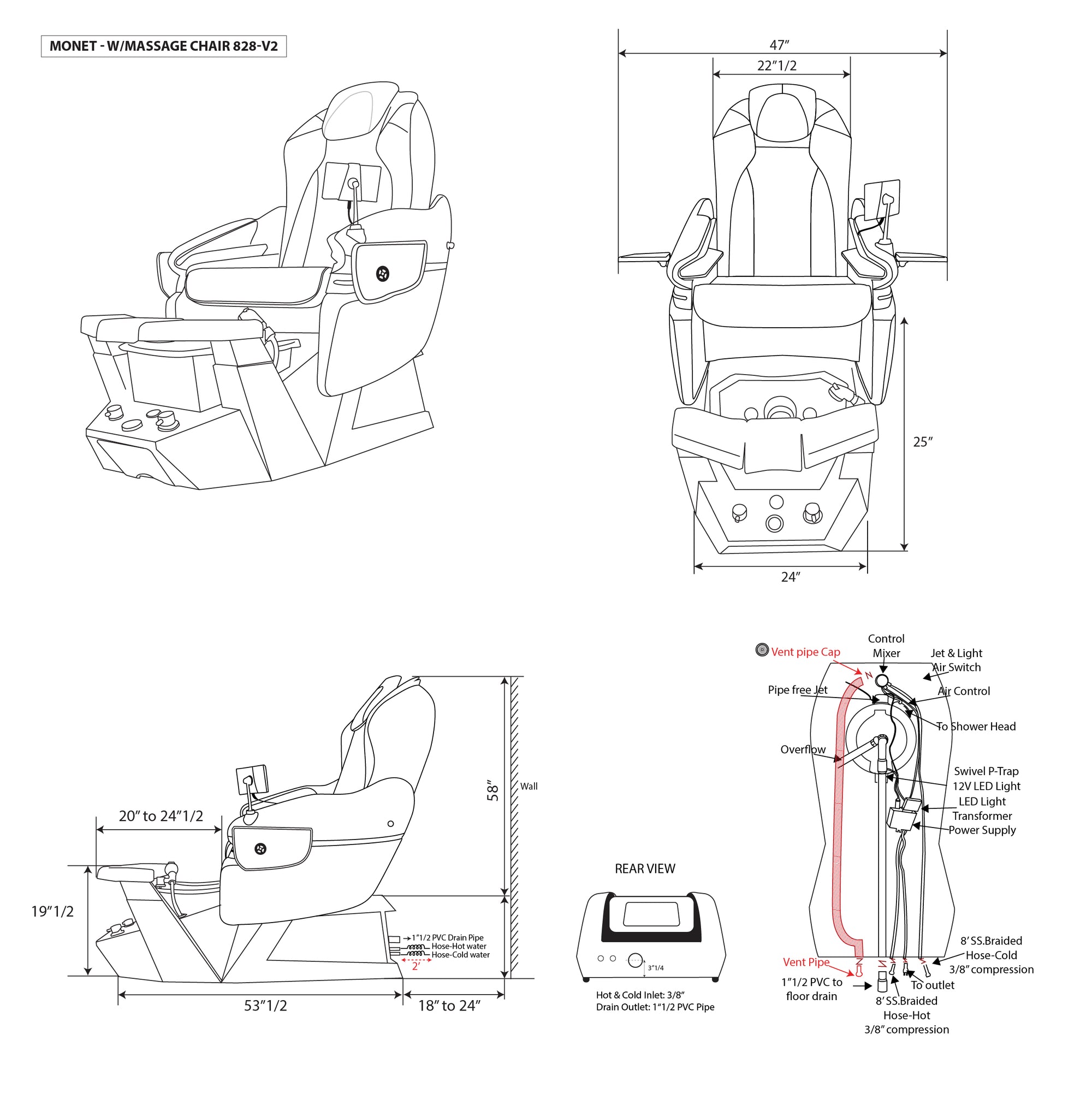 Monet - White Tub - New Star Spa & Furniture Corp.