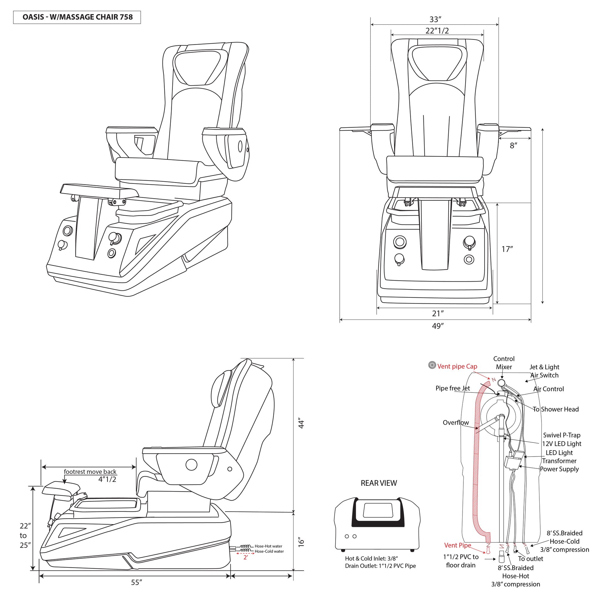 Oasis - White Tub - New Star Spa &amp; Furniture Corp.
