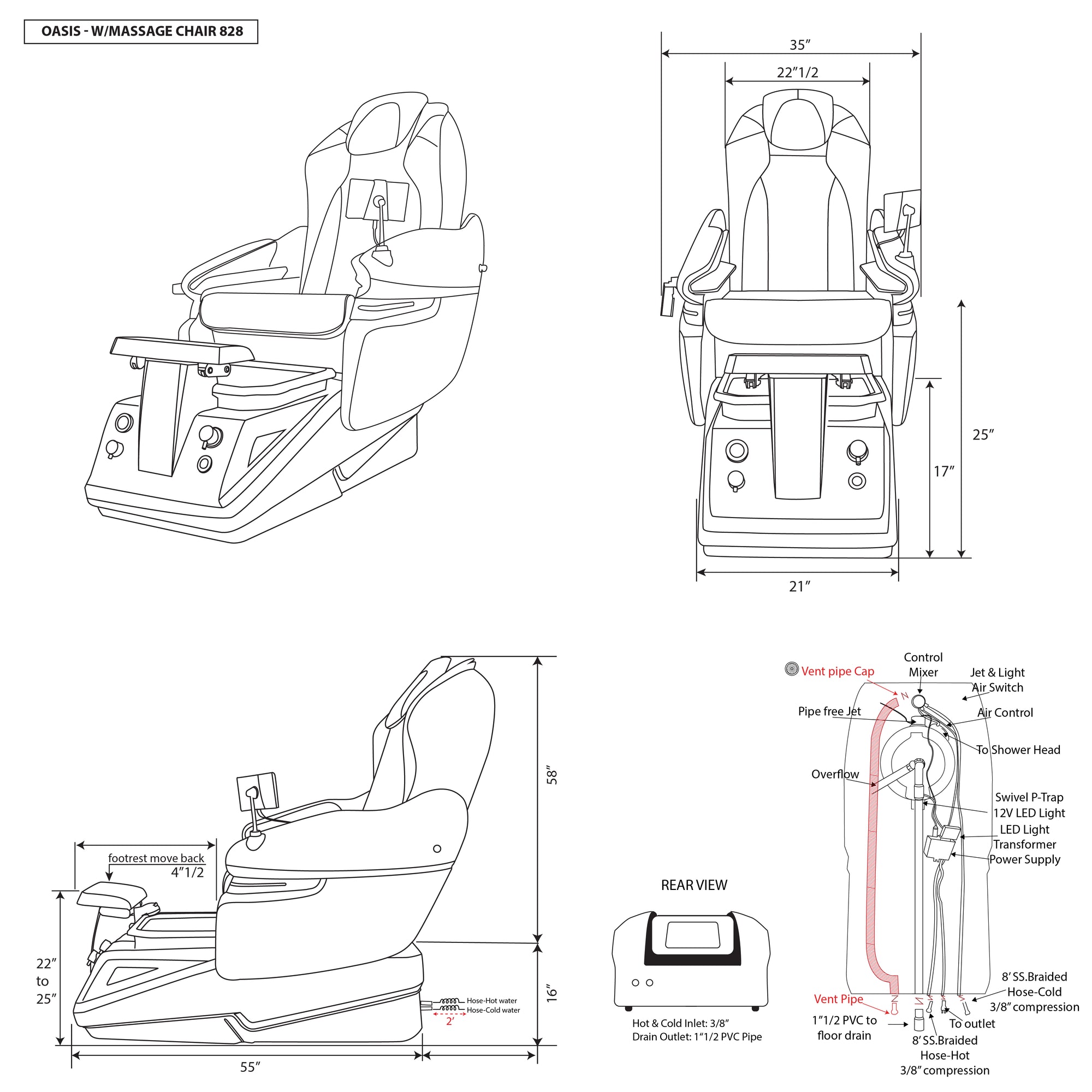 Oasis - White Tub - New Star Spa &amp; Furniture Corp.