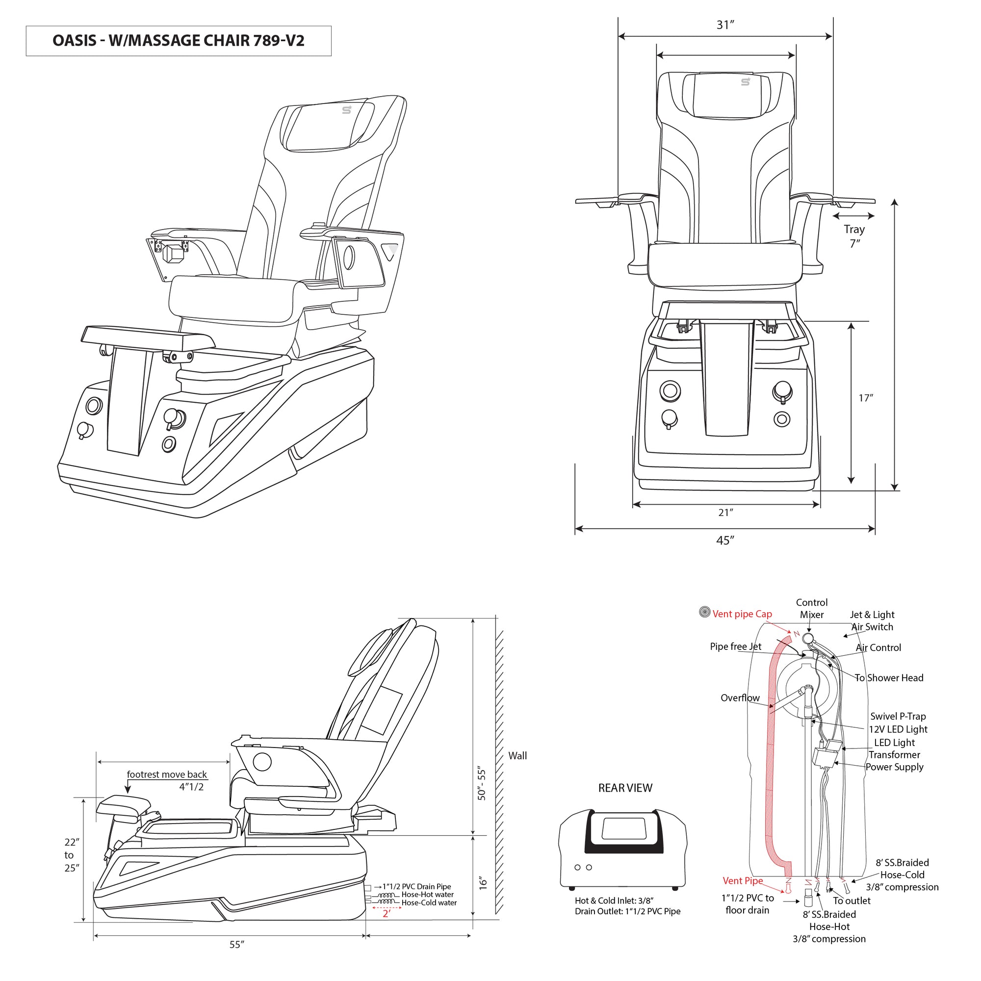 Oasis - Black Tub - New Star Spa &amp; Furniture Corp.