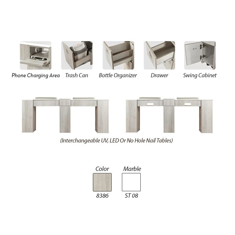 XO Double Nail Table 76" - New Star Spa & Furniture Corp.