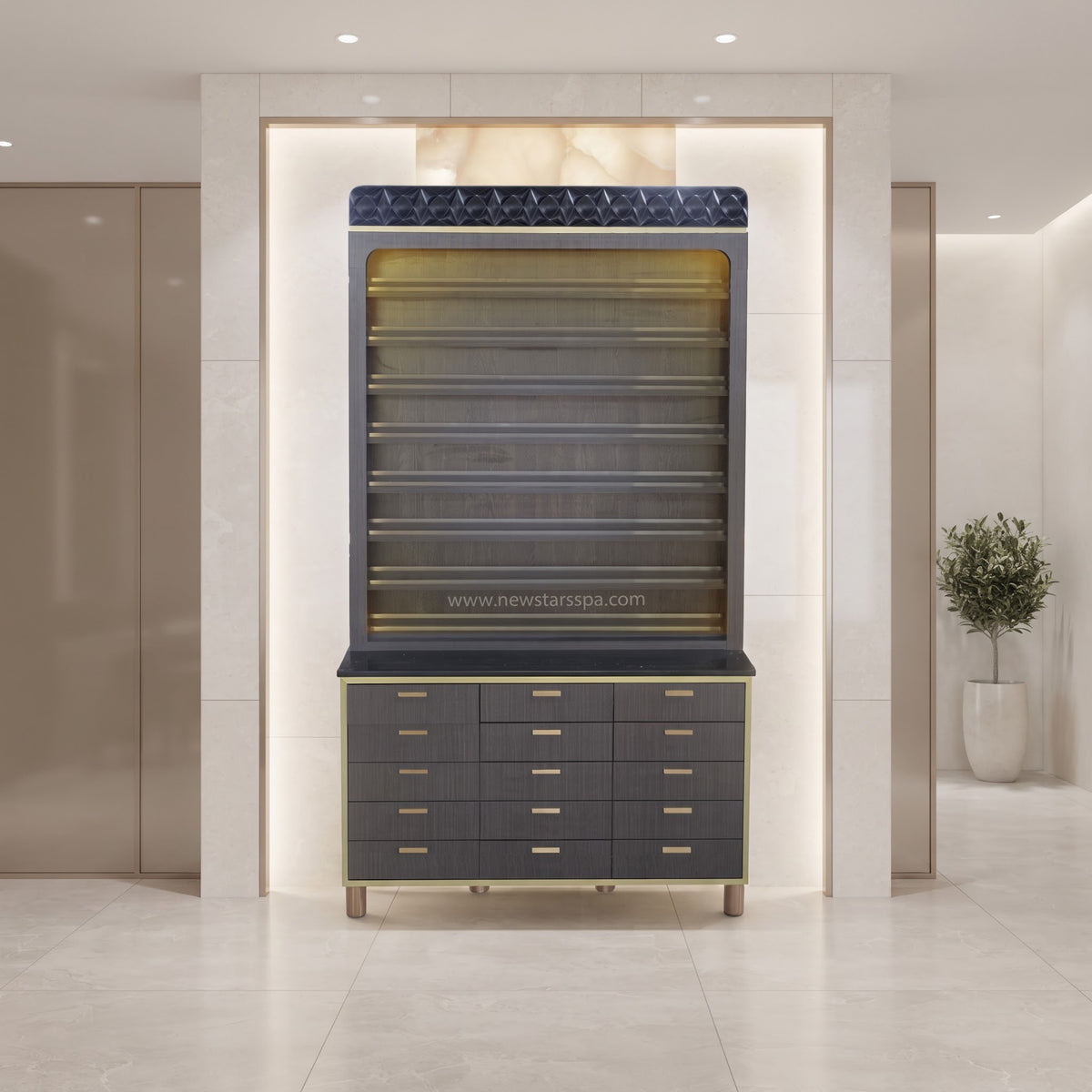 VK 2-in-1 Rack w/Cabinet w/LED Frame - 48" - New Star Spa & Furniture Corp.