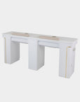 VK Double Nail Table w/Pipe 72"7/8 (White Color)