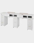 VK Double Nail Table w/Pipe 72"7/8 (White Color)