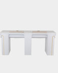 VK Double Nail Table w/Pipe 72"7/8 (White Color)