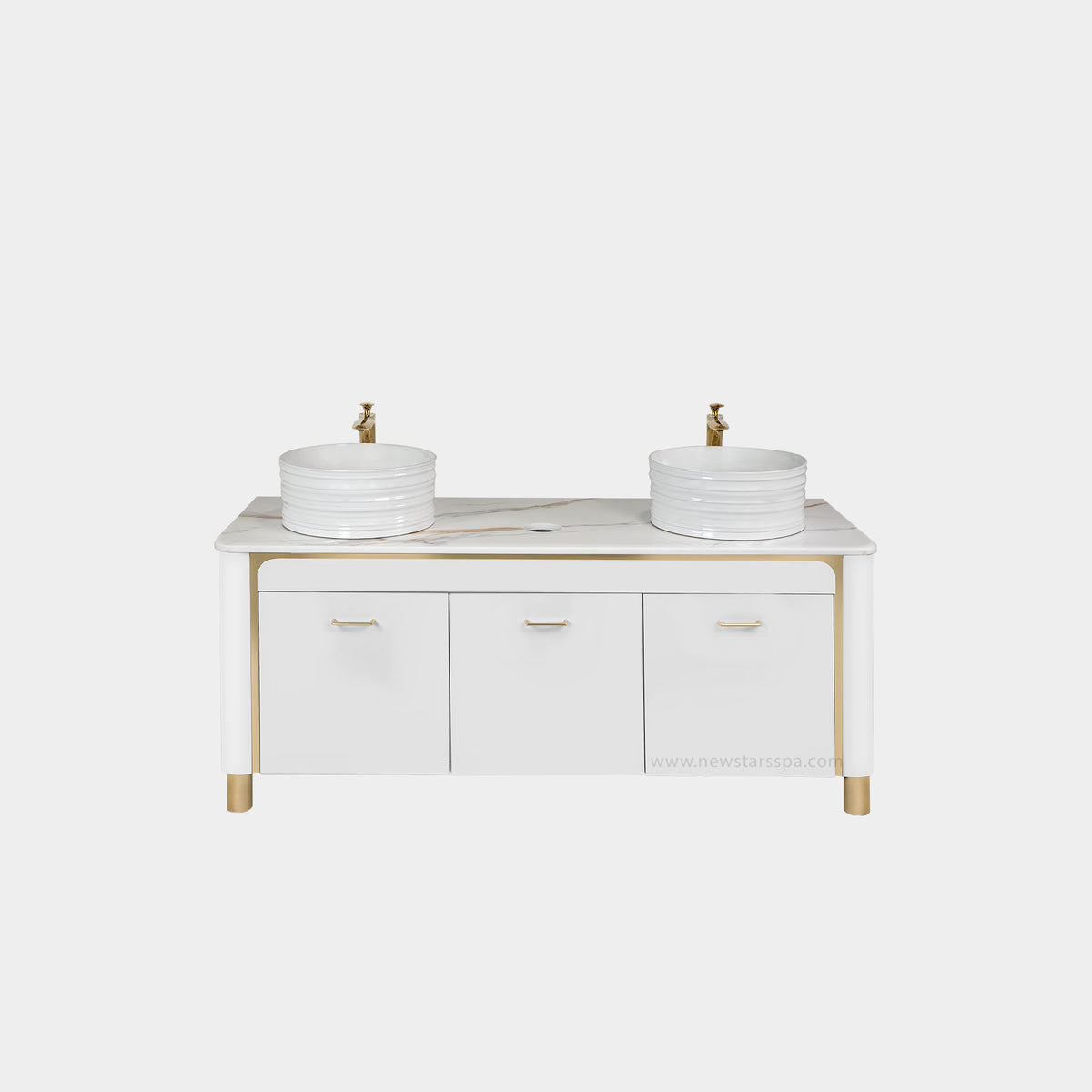 VK Doule Sink w/Faucets (No Mirror) - 64" - New Star Spa &amp; Furniture Corp.