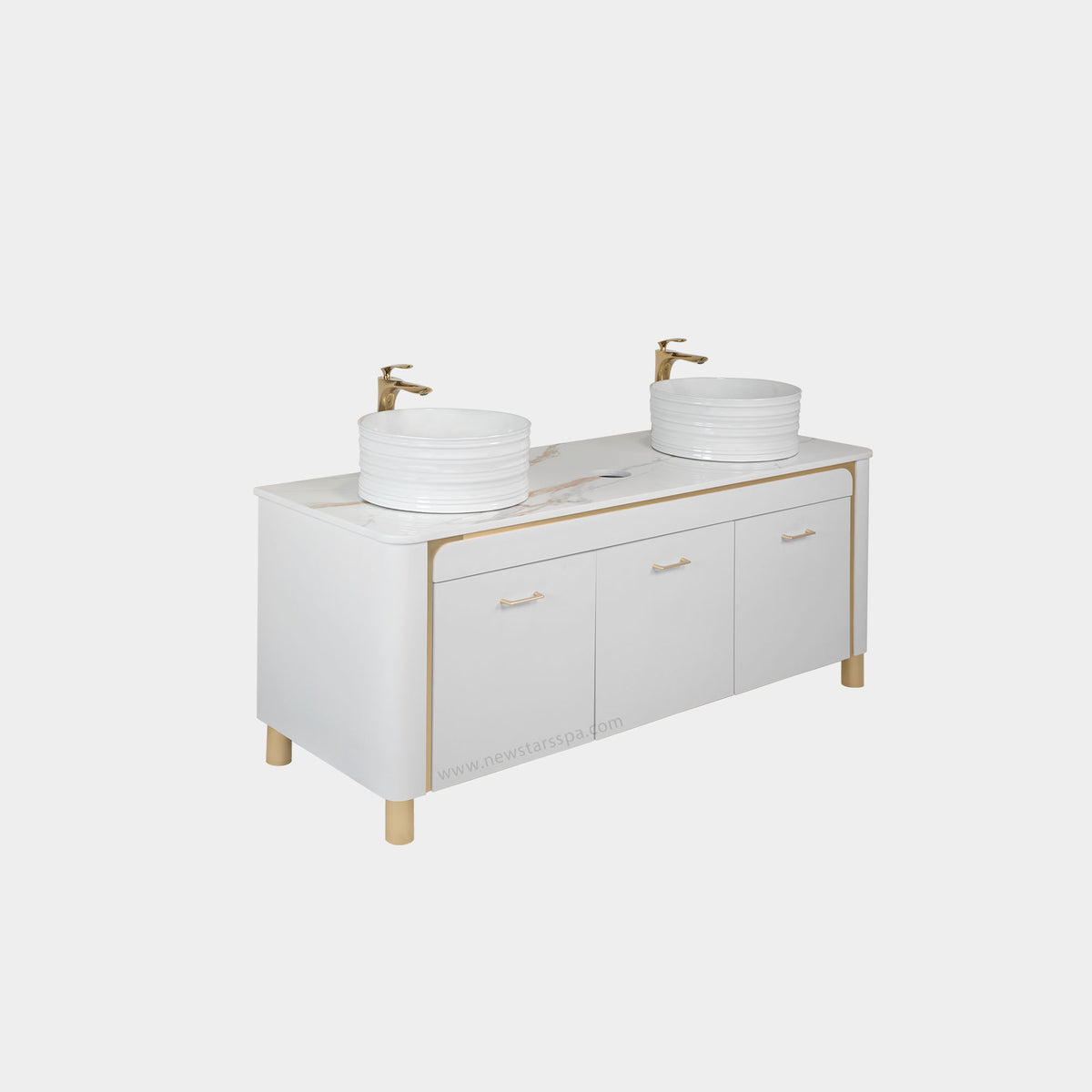 VK Doule Sink w/Faucets (No Mirror) - 64" - New Star Spa &amp; Furniture Corp.