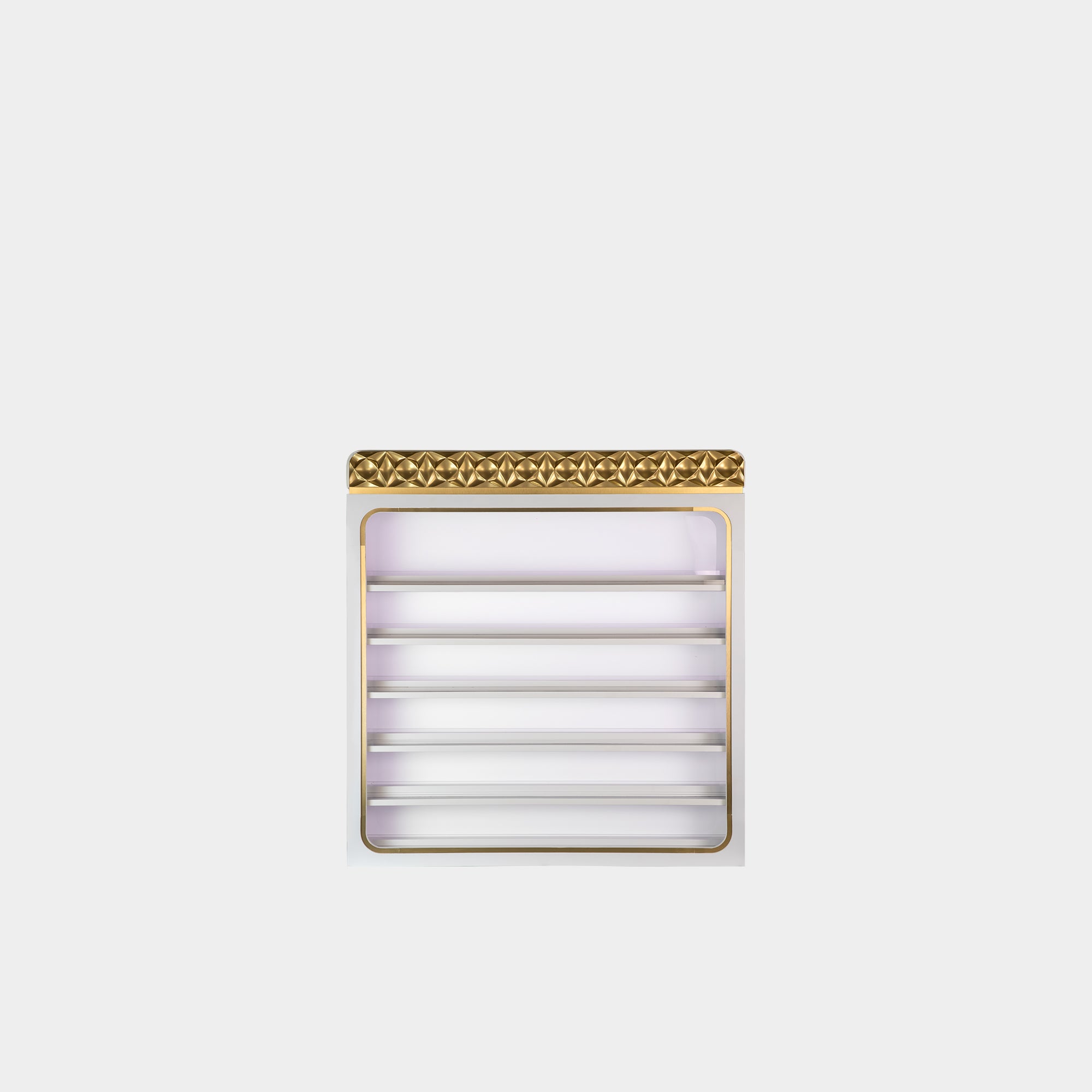 VK Polish Rack & Powder Rack w/Box Light 43" (White Color) V2 - New Star Spa & Furniture Corp.