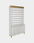 VK Polish Rack & Powder Rack w/Polish Powder Cabinet 48" (White Color)