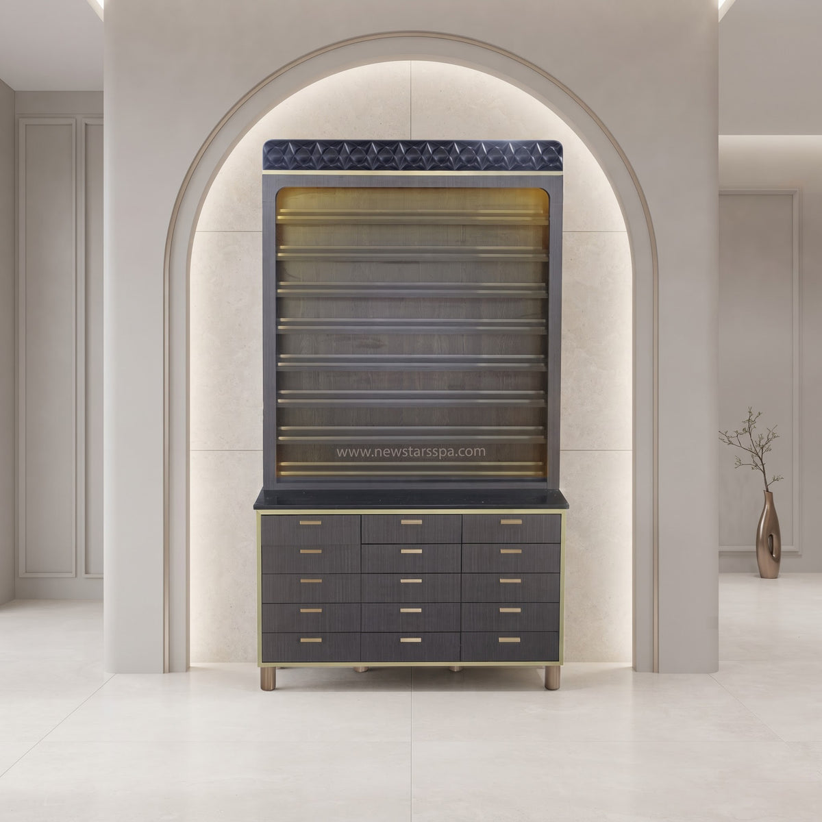 VK Powder Rack w/Cabinet w/LED Frame - 48" - New Star Spa & Furniture Corp.