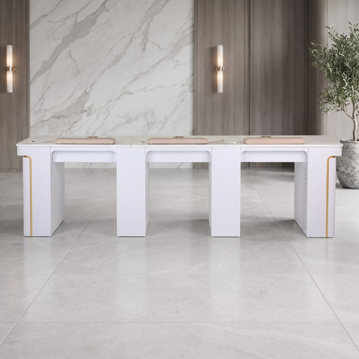 VK Triple Nail Table - 104"1/2 - New Star Spa & Furniture Corp.