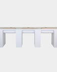 VK Triple Nail Table w/Pipe (White Color)