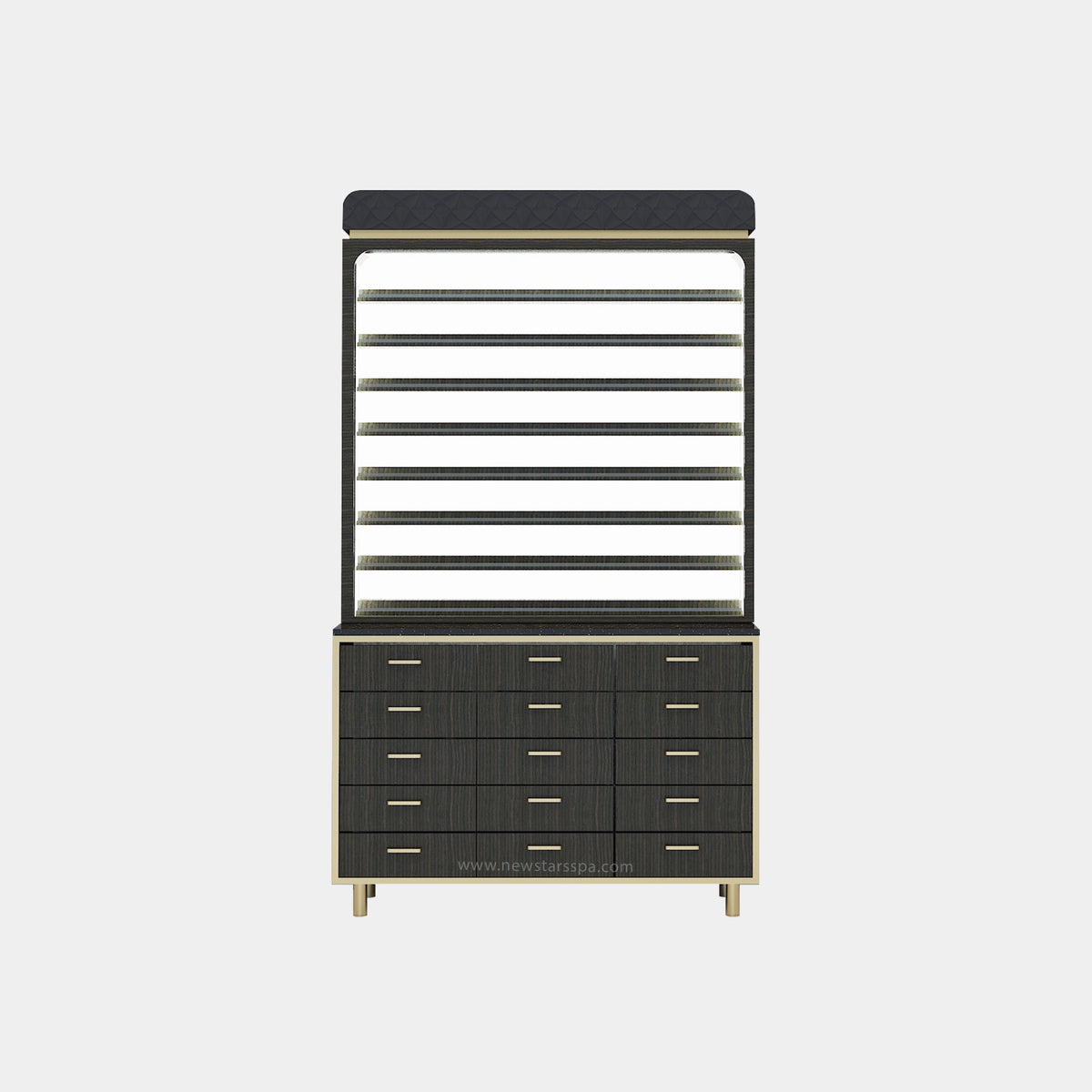 VK (V2) Polish Rack w/Cabinet w/Backlit Panel - 48" - New Star Spa & Furniture Corp.