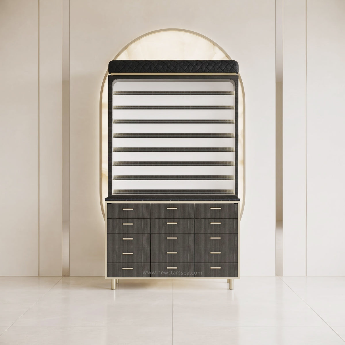 VK (V2) Powder Rack w/Cabinet w/Backlit Panel - 48" - New Star Spa & Furniture Corp.