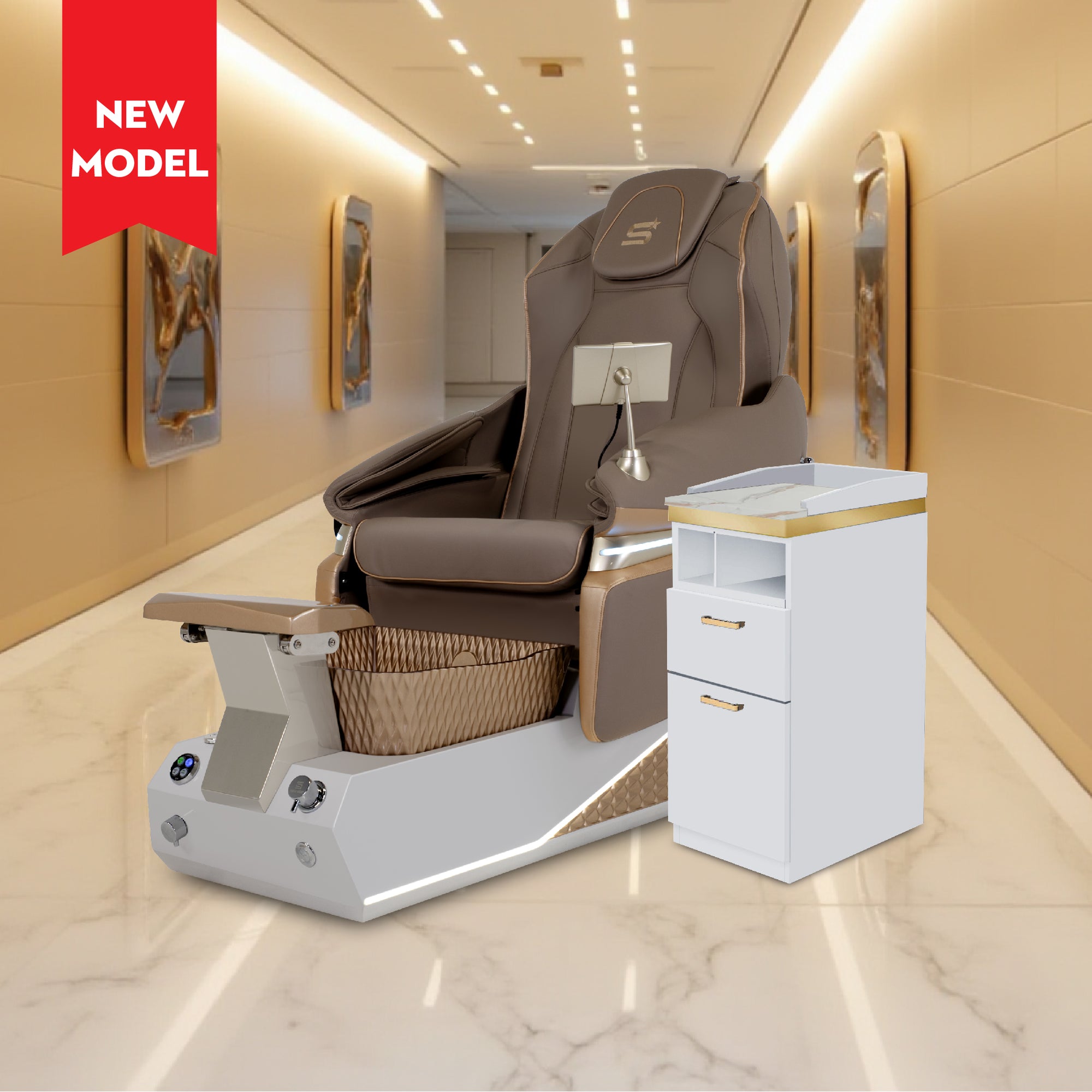 Harmony - White/Gold Tub - New Star Spa & Furniture Corp.