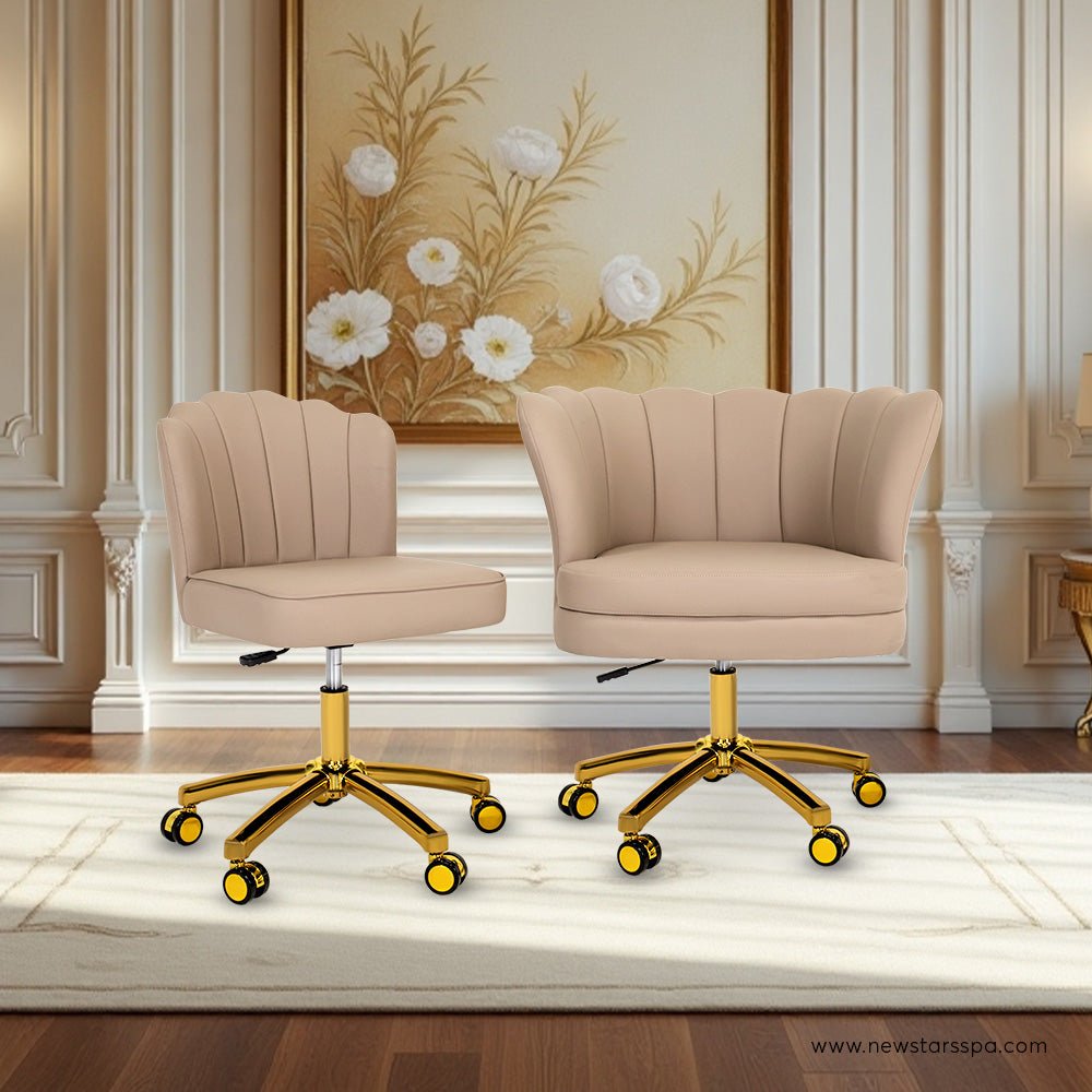 Customer Chair C016 + Technician Chair T010 (Gold Leg) - New Star Salon Furniture