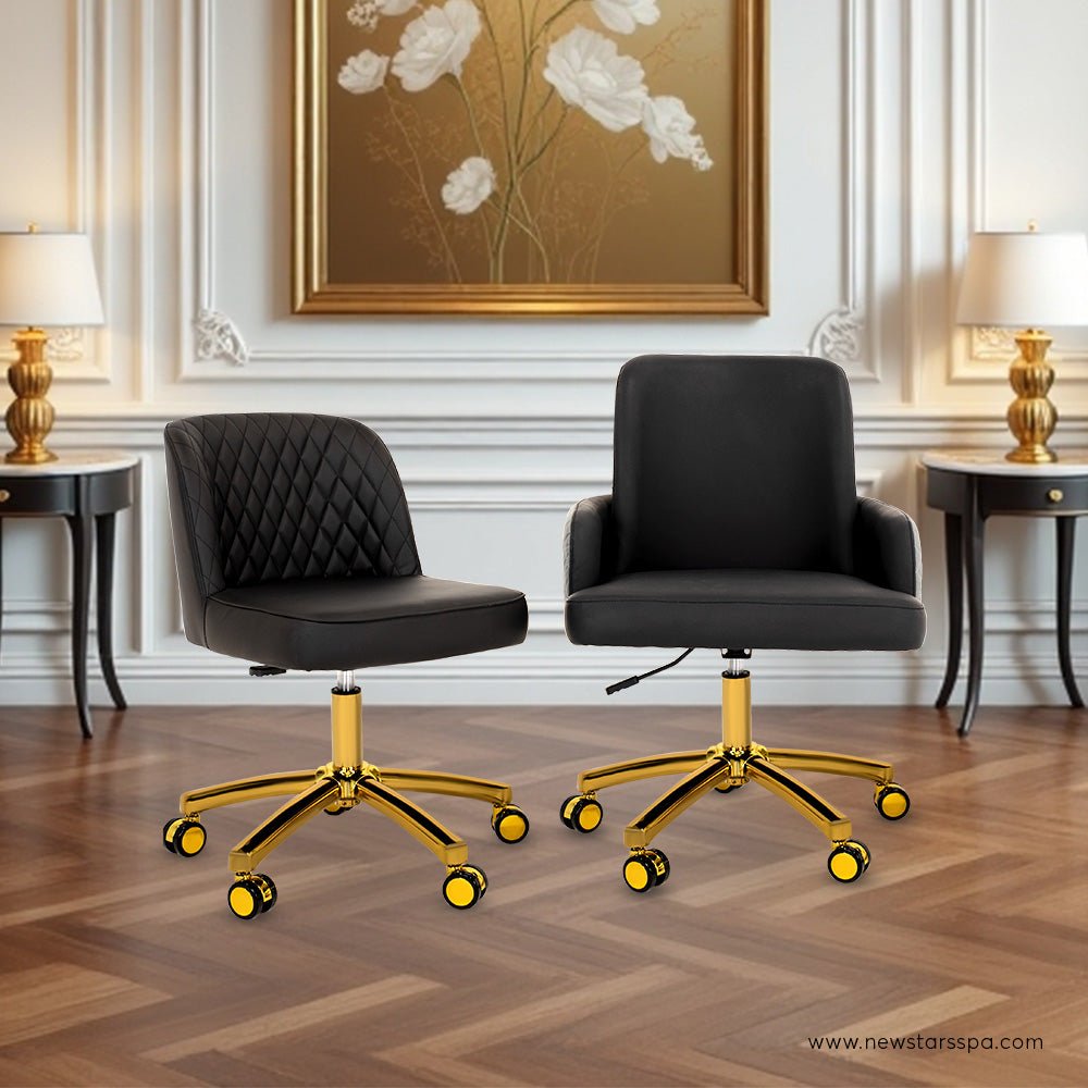 Customer Chair C025 + Technician Chair T011 (Gold Leg) - New Star Salon Furniture