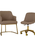 Customer Chair W015 + Technician Chair T009 (Gold Leg) - New Star Salon Furniture