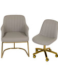 Customer Chair W015 + Technician Chair T009 (Gold Leg) - New Star Salon Furniture