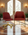 Customer Chair W015 + Technician Chair T009 (Gold Leg) - New Star Salon Furniture