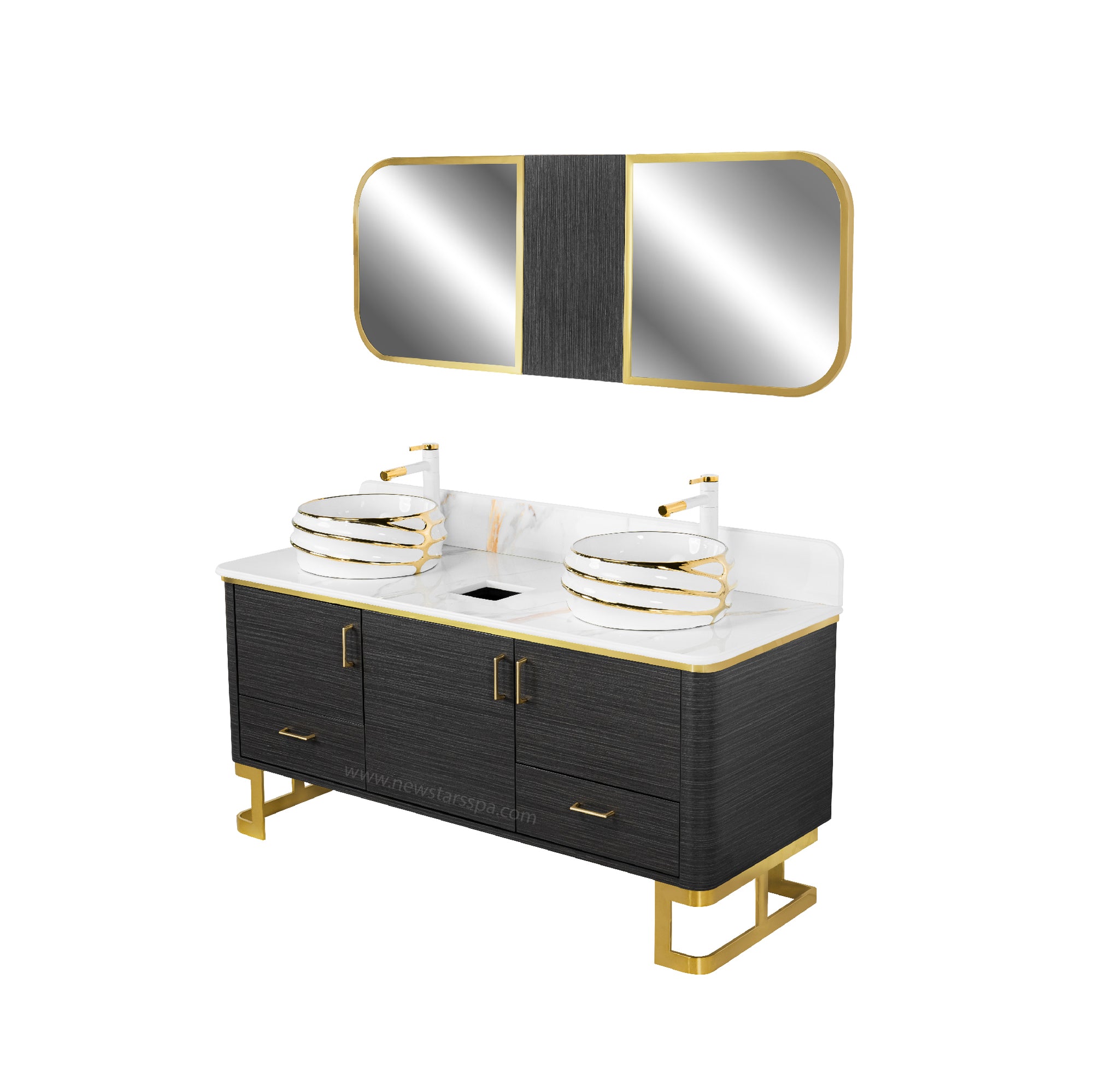 Luna Doule Sink w/Faucets (No Mirror)