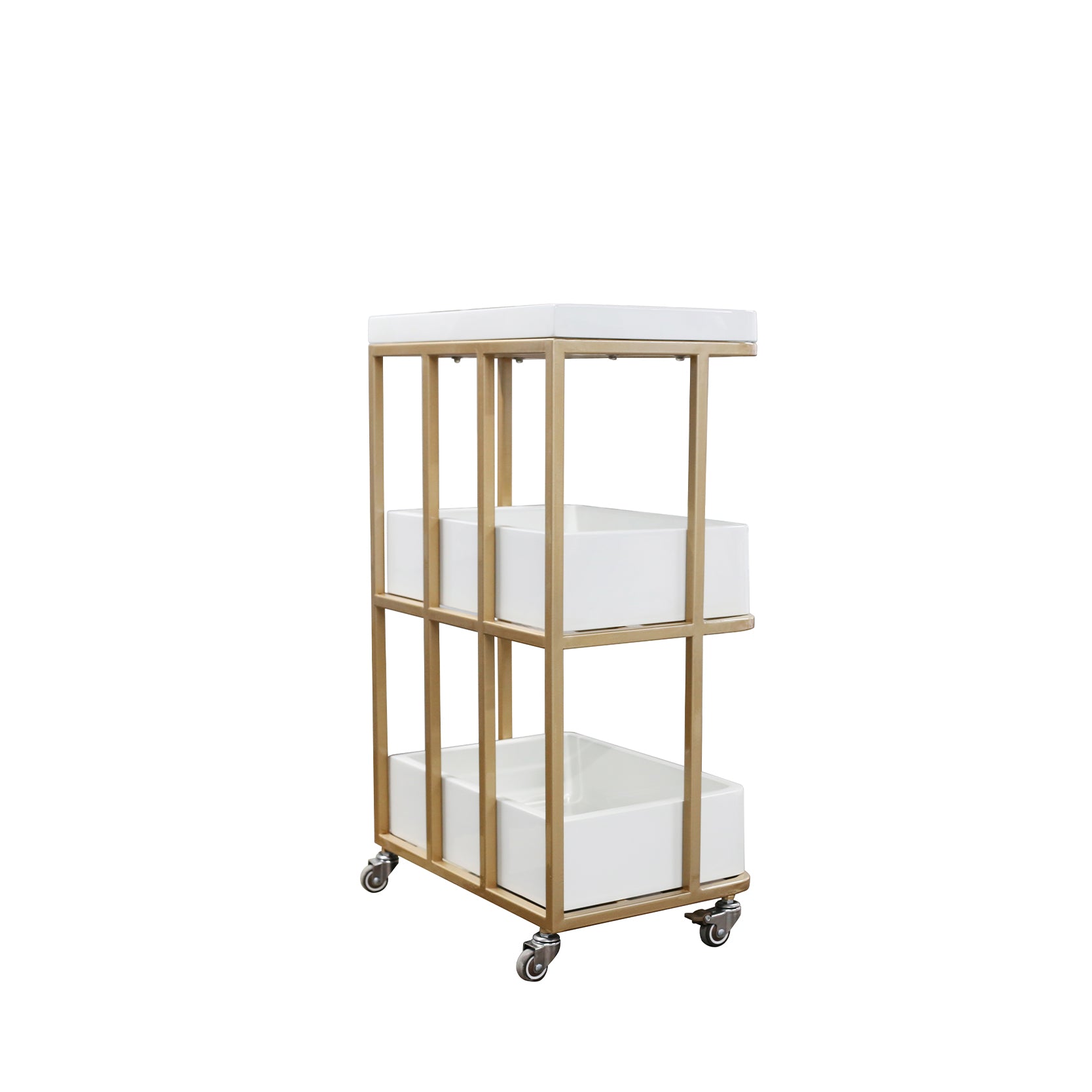 C1-Pedicart Fiberglass (White-Gold)