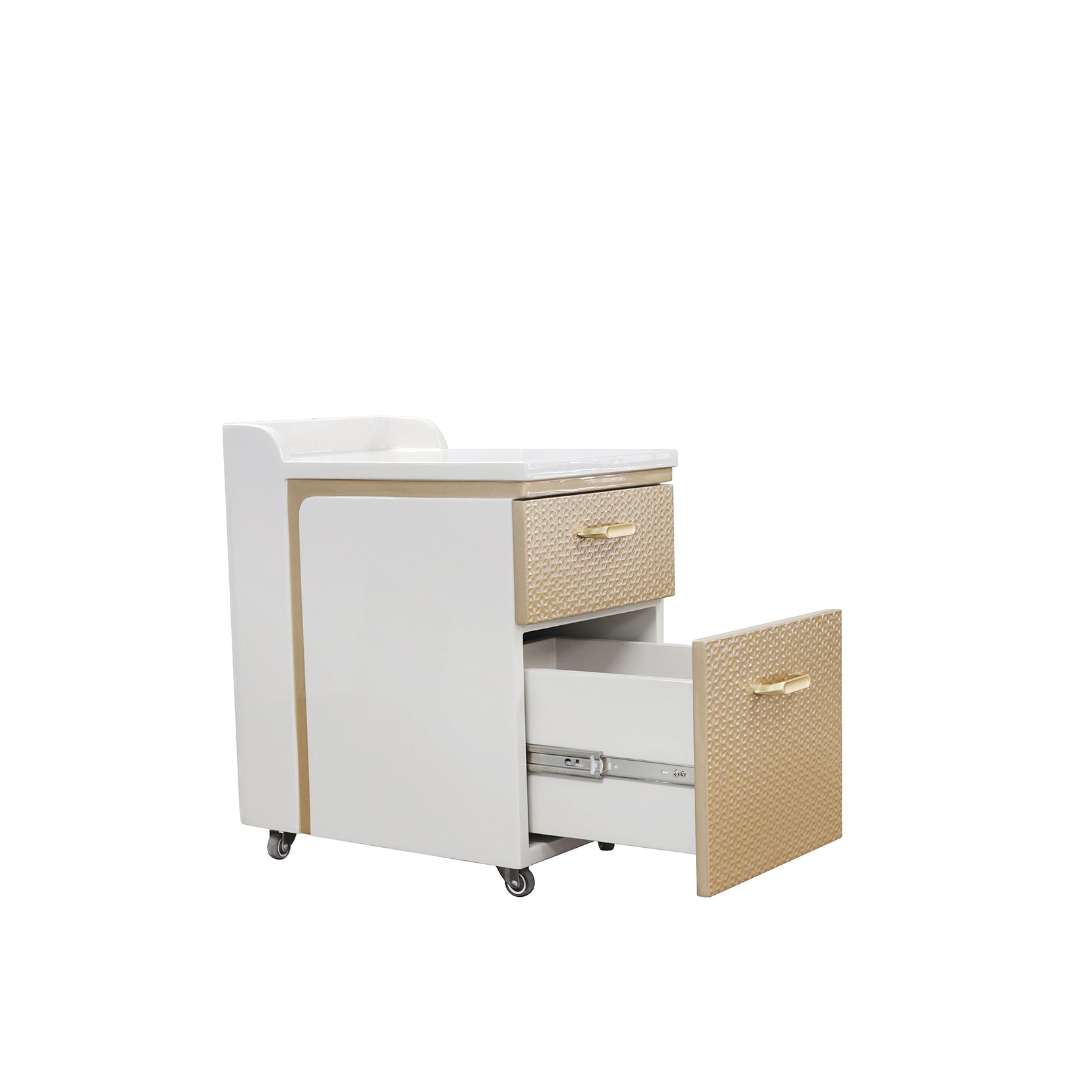 C1-Pedicart Fiberglass (White-Gold)