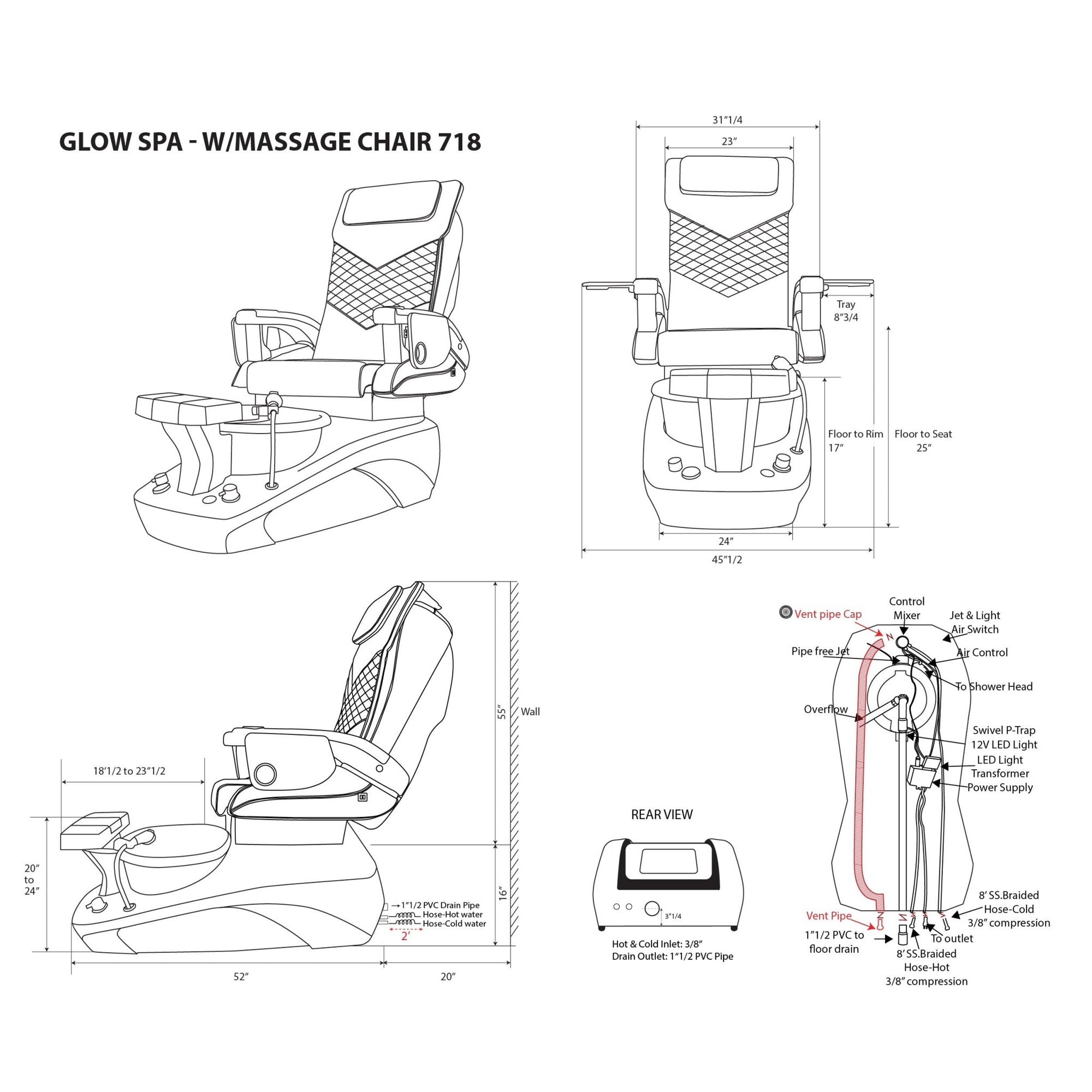 Glow Spa - White/Cream Tub - New Star Salon Furniture