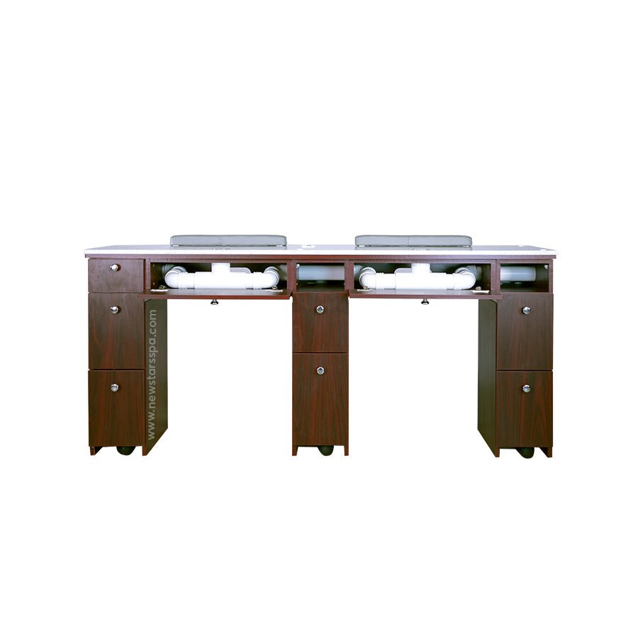 I Double Nail Table 68 7/8" With Pipe (90) - New Star Salon Furniture