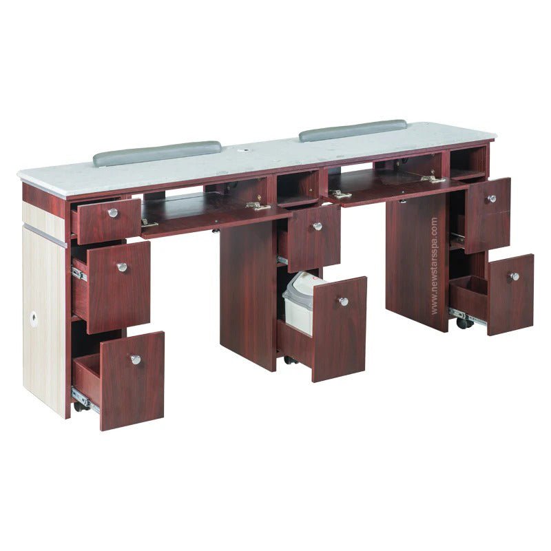 I Double Nail Table 68 7/8" With Pipe (90) - New Star Salon Furniture