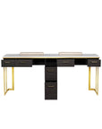 Luna Double Nail Table - Include 1 Cabinet - New Star Salon Furniture